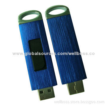 Push-pull Type USB Flash Drive with Aluminum Housing, Color Can be Chosen, OEM Orders are WelcomeNew
